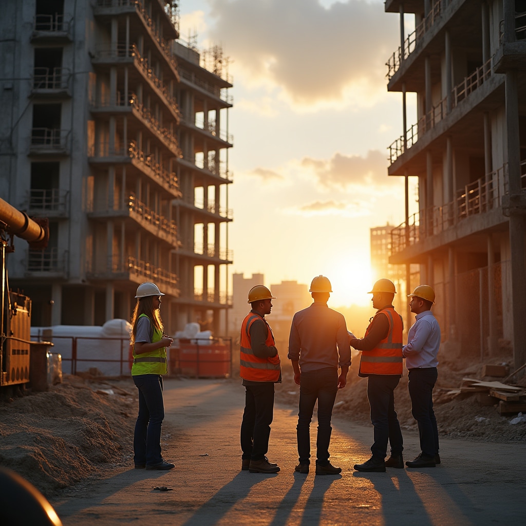 Construction site overview showing project development phase