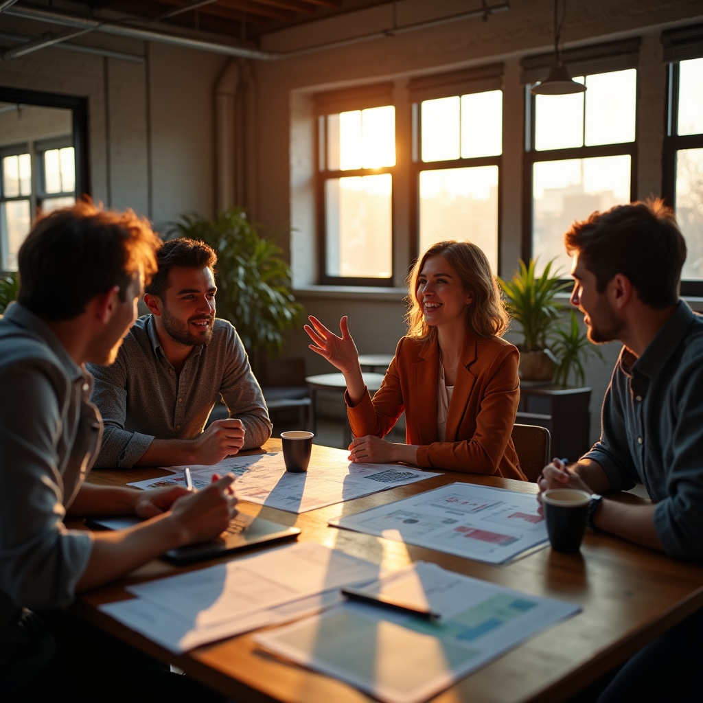 Project team collaborating on property development planning